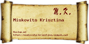 Miskovits Krisztina névjegykártya